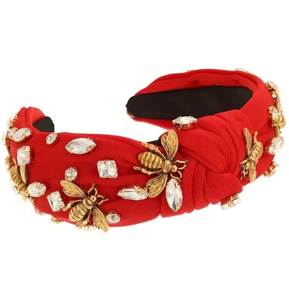 Elle Copper Bee Rhinestone Red Headband